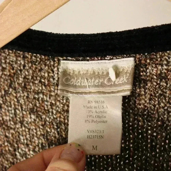 Coldwater Creek size M double button close knit cardigan NWOT unique retro brown - Picture 6 of 14